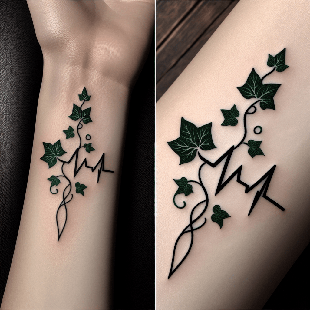 Ivy Heartbeat Tattoo