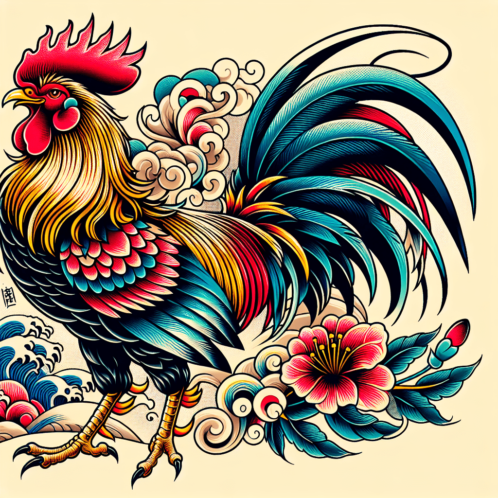 Japanese Rooster Tattoo