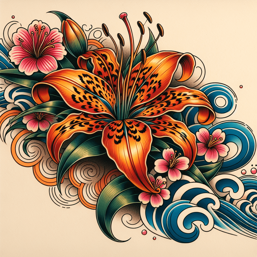 Japanese Tiger Lily Tattoo