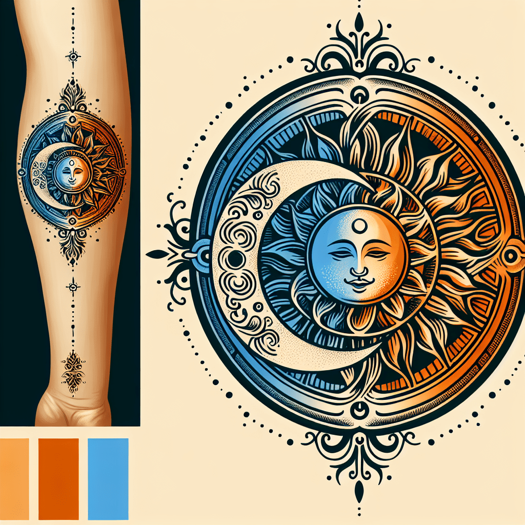 Karma Sun and Moon Tattoo