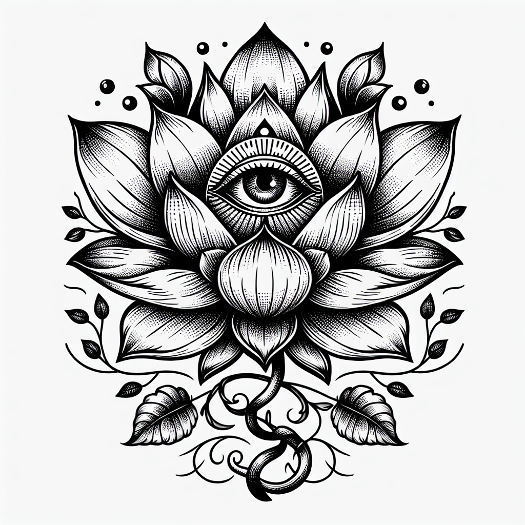 Lotus Third Eye Tattoo