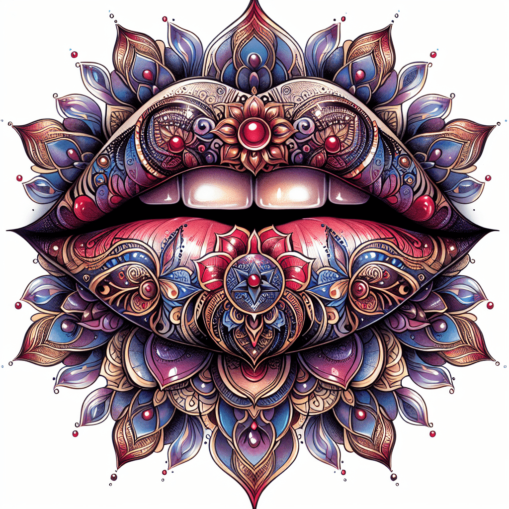 Mandala Lips Tattoo