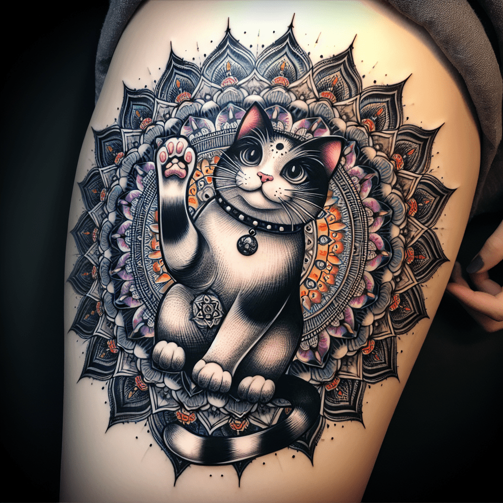 Geometric Paw Tattoo