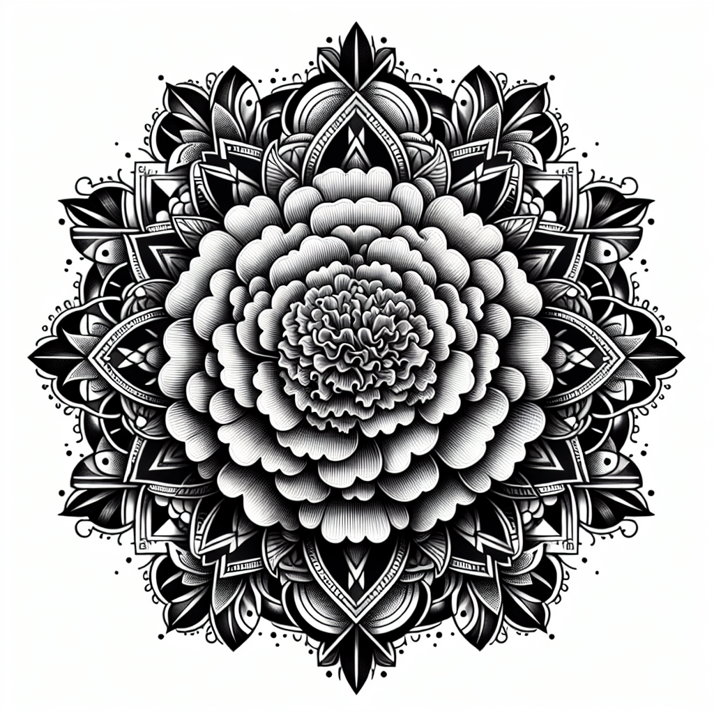 Mandala Marigold Tattoo