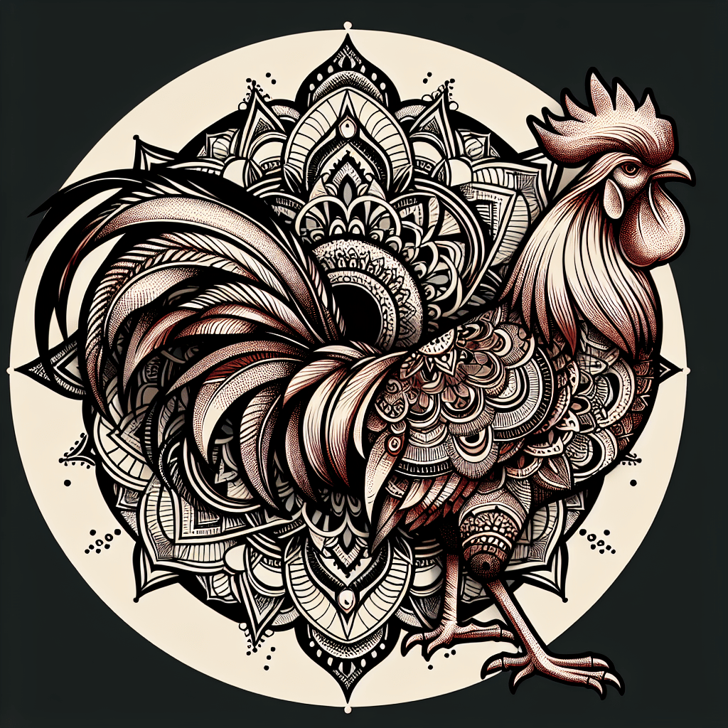 Mandala Rooster Tattoo