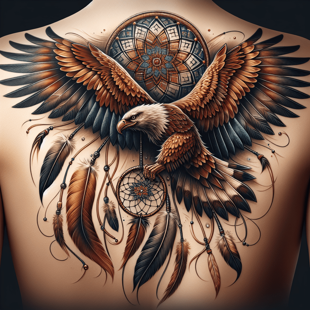 Mexican Eagle Dreamcatcher Tattoo