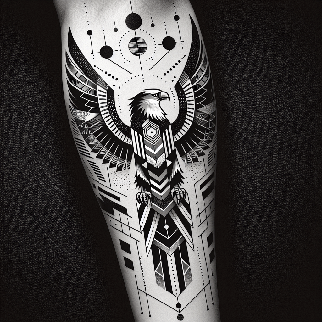 Mexican Eagle Geometric Tattoo