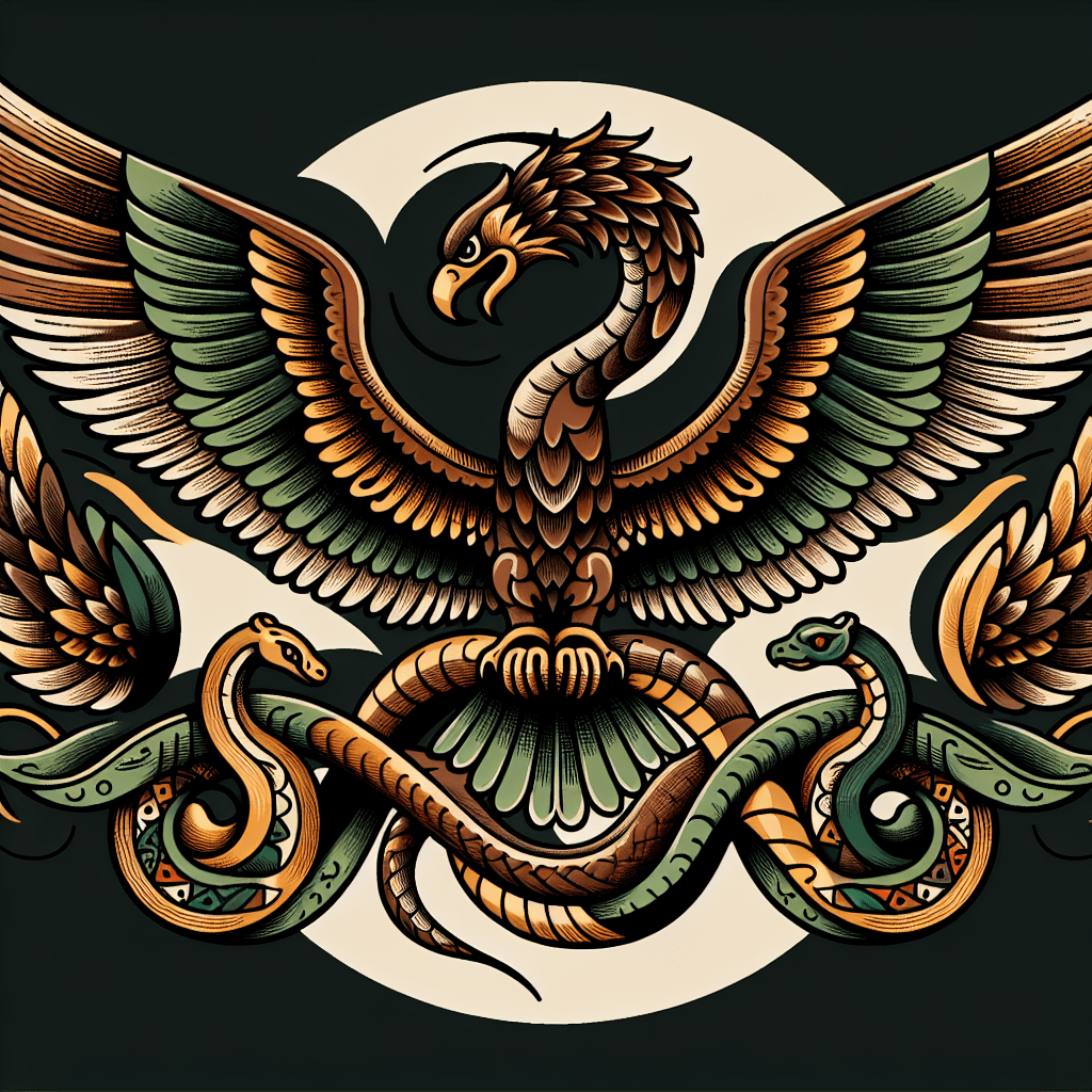 Mexican Eagle Serpent Tattoo