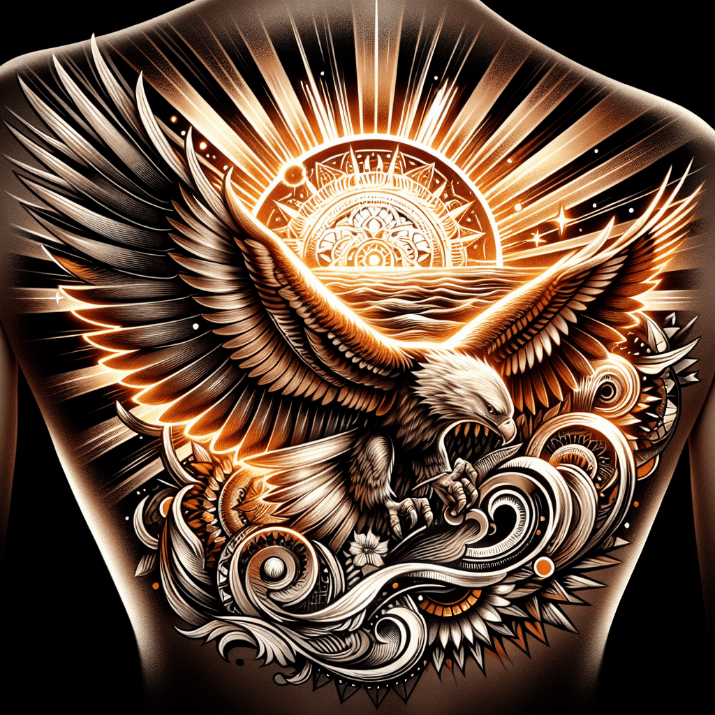 Mexican Eagle Sun Tattoo