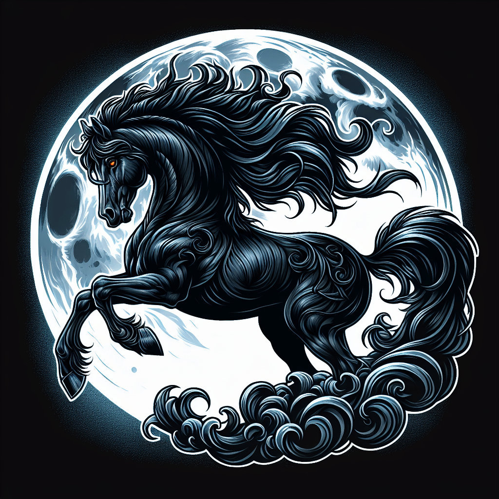 Midnight Stallion Tattoo - The dark horse with a flowing mane and fiery eyes