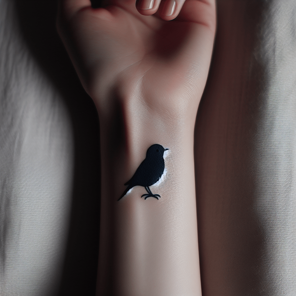 Miniature Bluebird Silhouette Tattoo