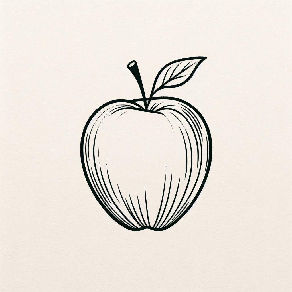 Minimalist Apple Outline Tattoo