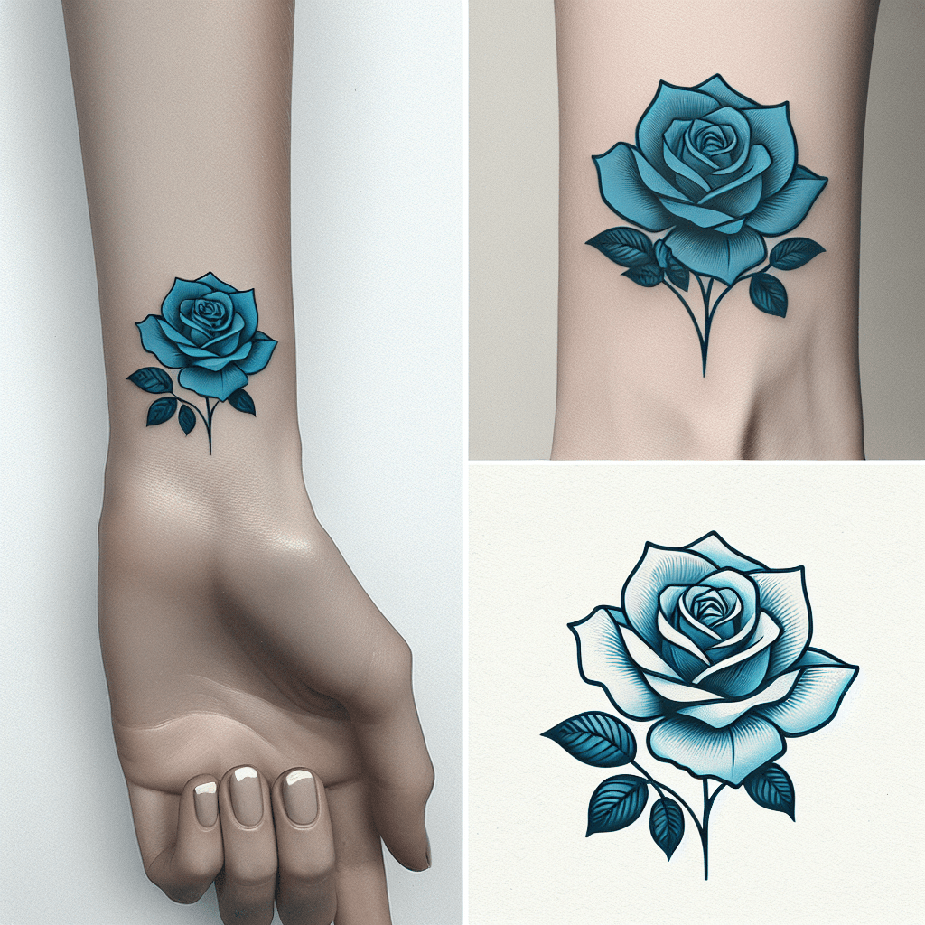 Blue Rose Tattoos Ideas