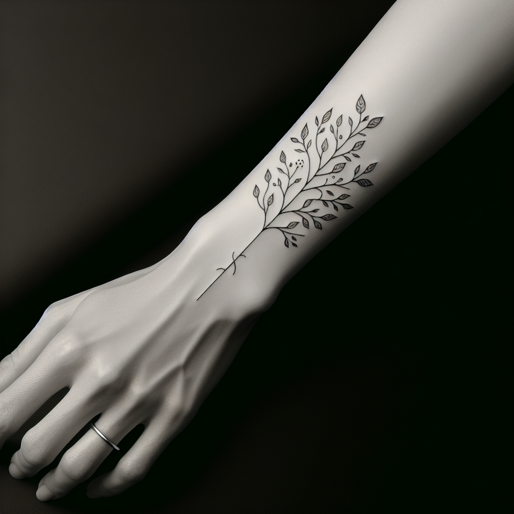 Minimalist Family Tree Tattoo