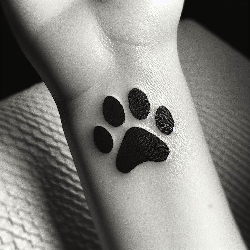 Minimalist Paw Print Tattoo