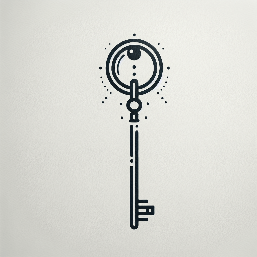 Minimalist Skeleton Key Tattoo