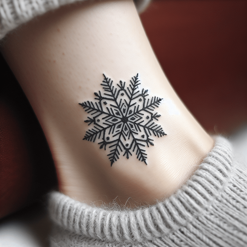 Minimalist Snowflake Tattoo