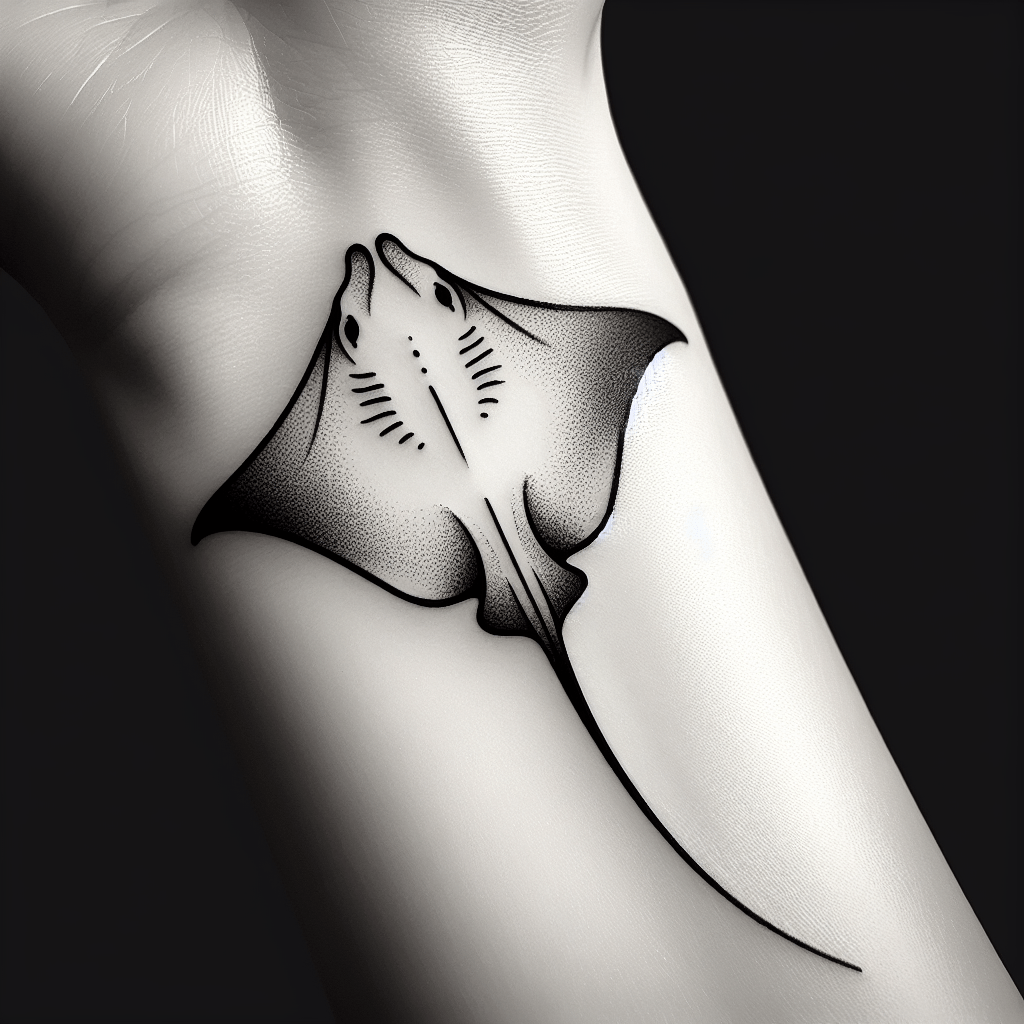 Minimalist Stingray Tattoo