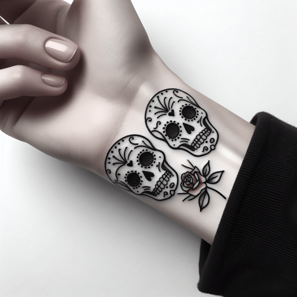 Minimalistic Sugar Skull Tattoo