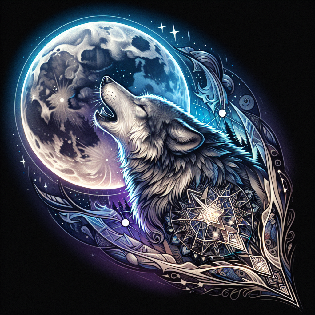 Mystic Moon Wolf Tattoo