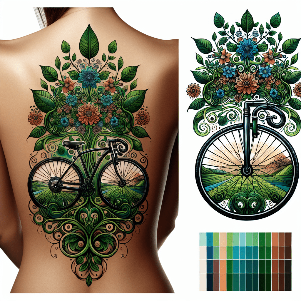 Nature-inspired Bicycle Tattoo