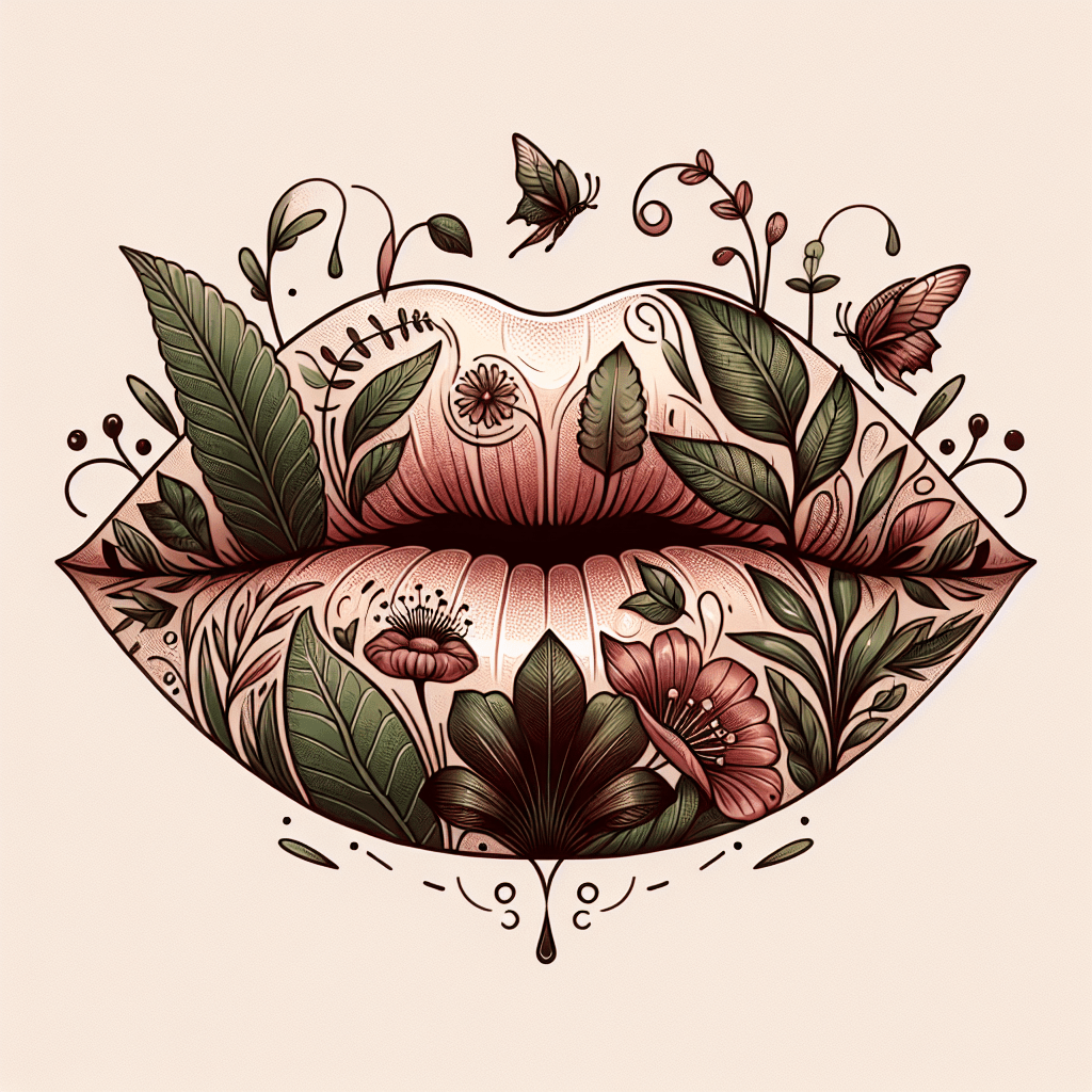 Nature-Inspired Lips Tattoo