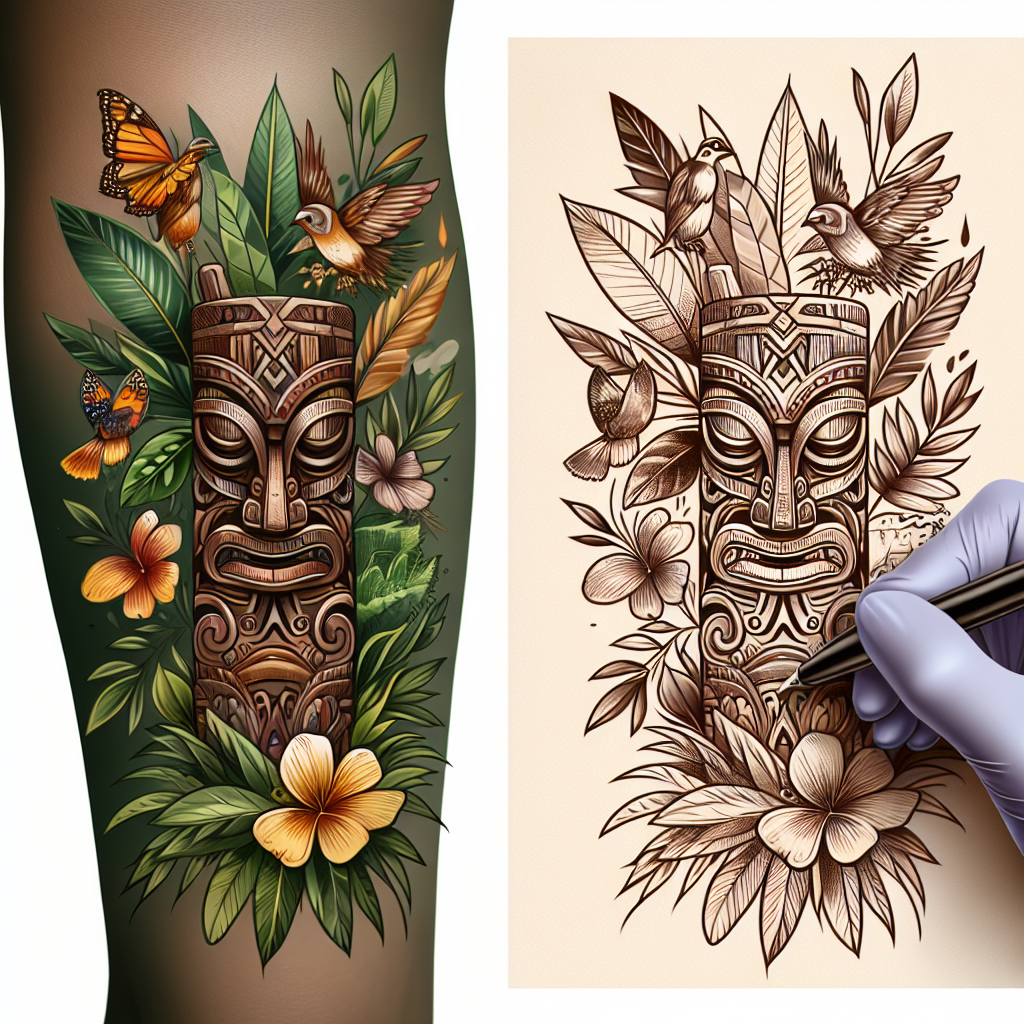 Nature-Inspired Tiki Tattoo