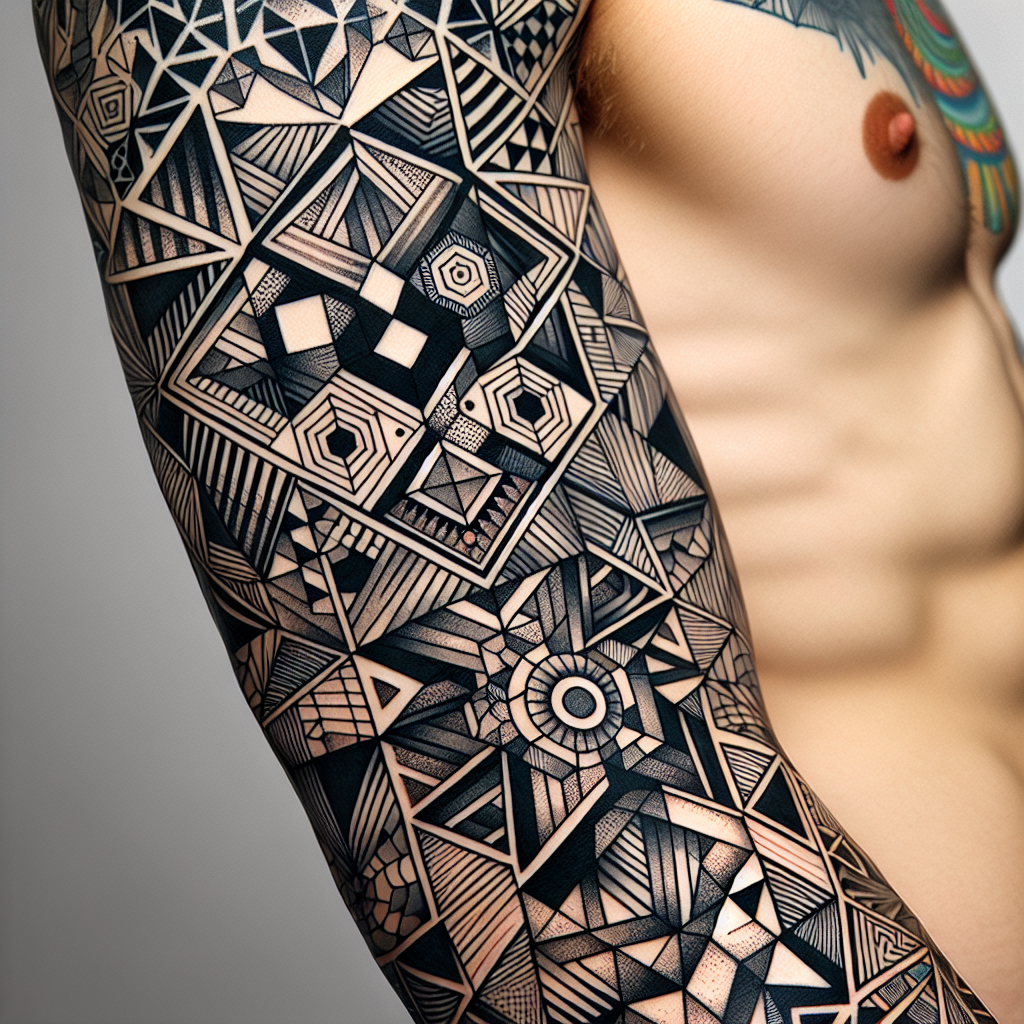 Patchwork Geometric Tattoo