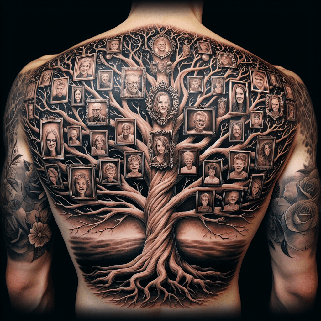 Portrait Family Tree Tattoo
