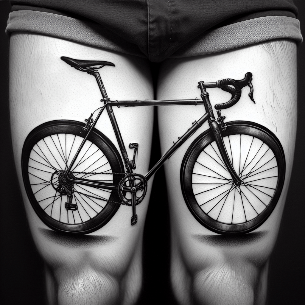 Realistic Bicycle Tattoo