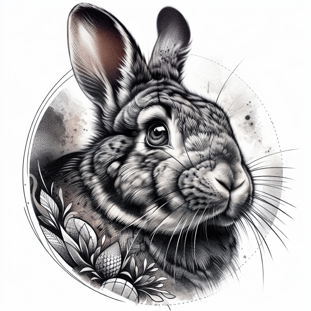 Realistic Rabbit Portrait Tattoo