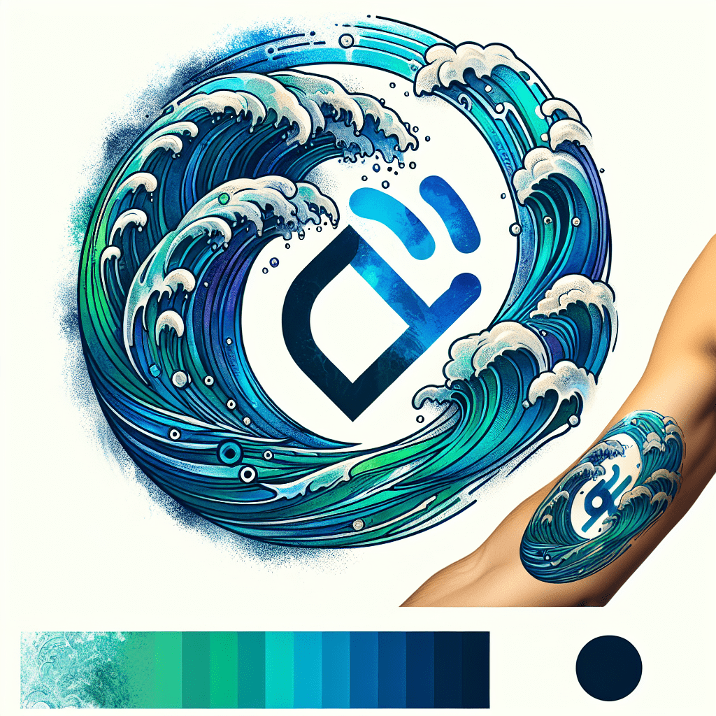 Ripple Watercolor Wave Tattoo