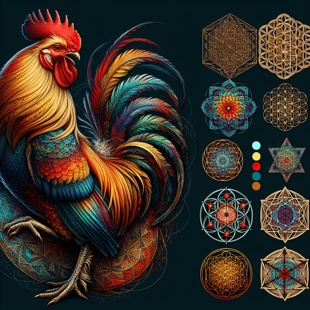 Rooster with Sacred Geometry Tattoo