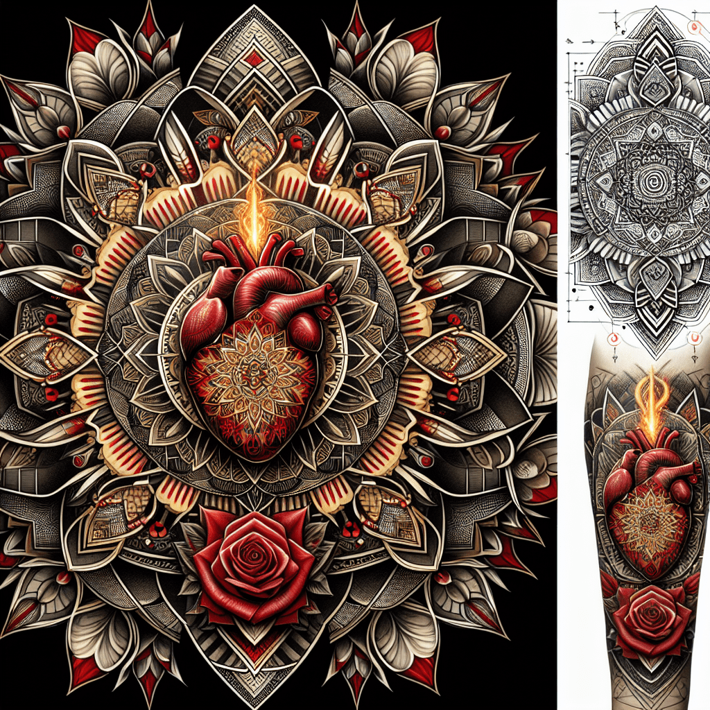 Sacred Heart Mandala Tattoo