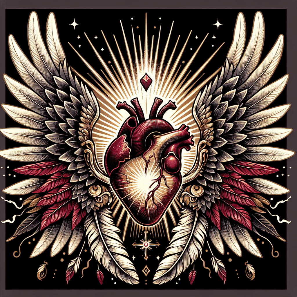 Sacred Heart with Wings Tattoo