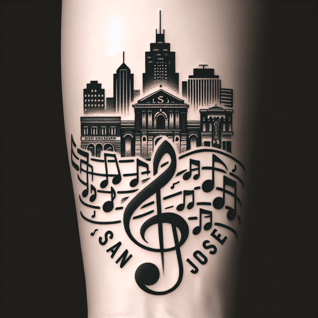 San Jose Music Notes Tattoo