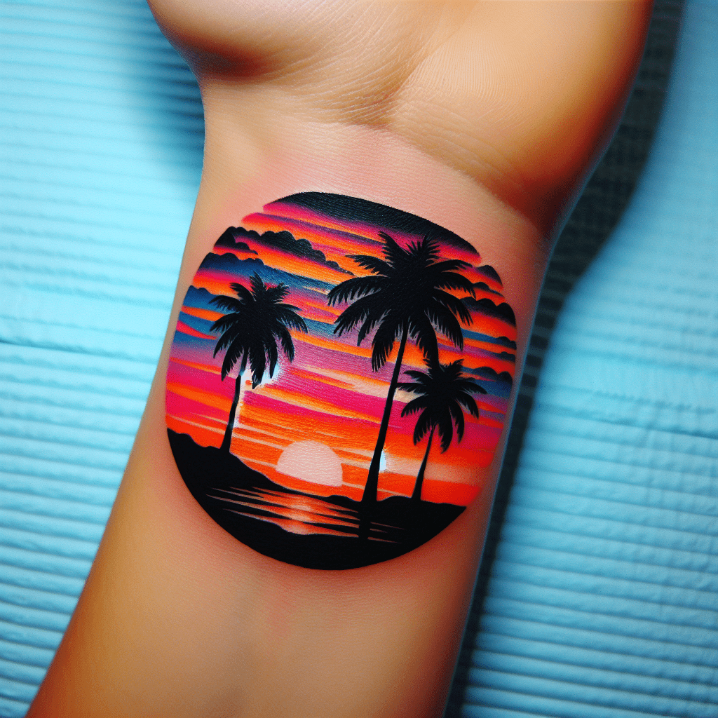 San Jose Palm Tree Silhouette Tattoo