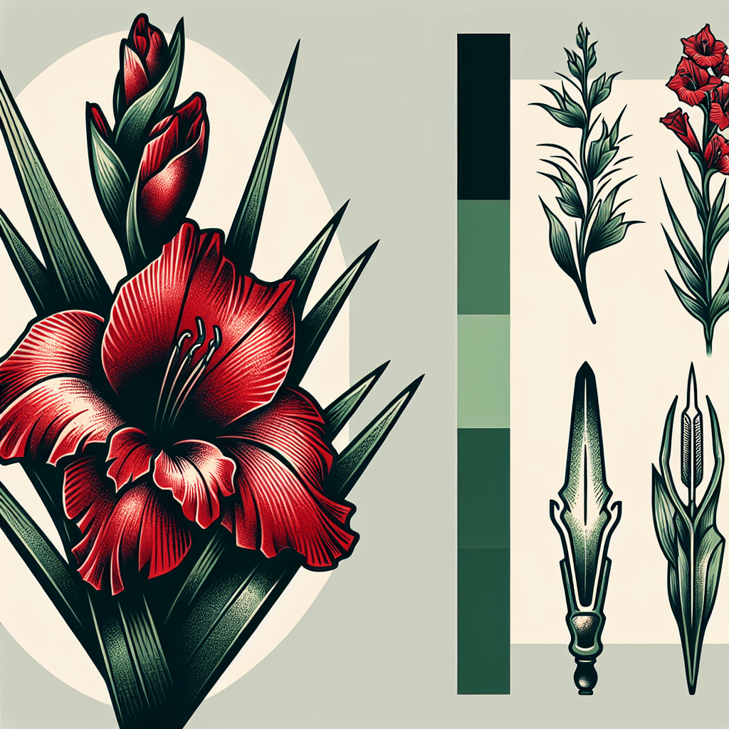 Scarlet Gladiolus Tattoo Idea