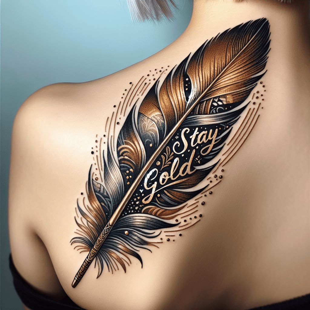 Stay Gold Feather Tattoo