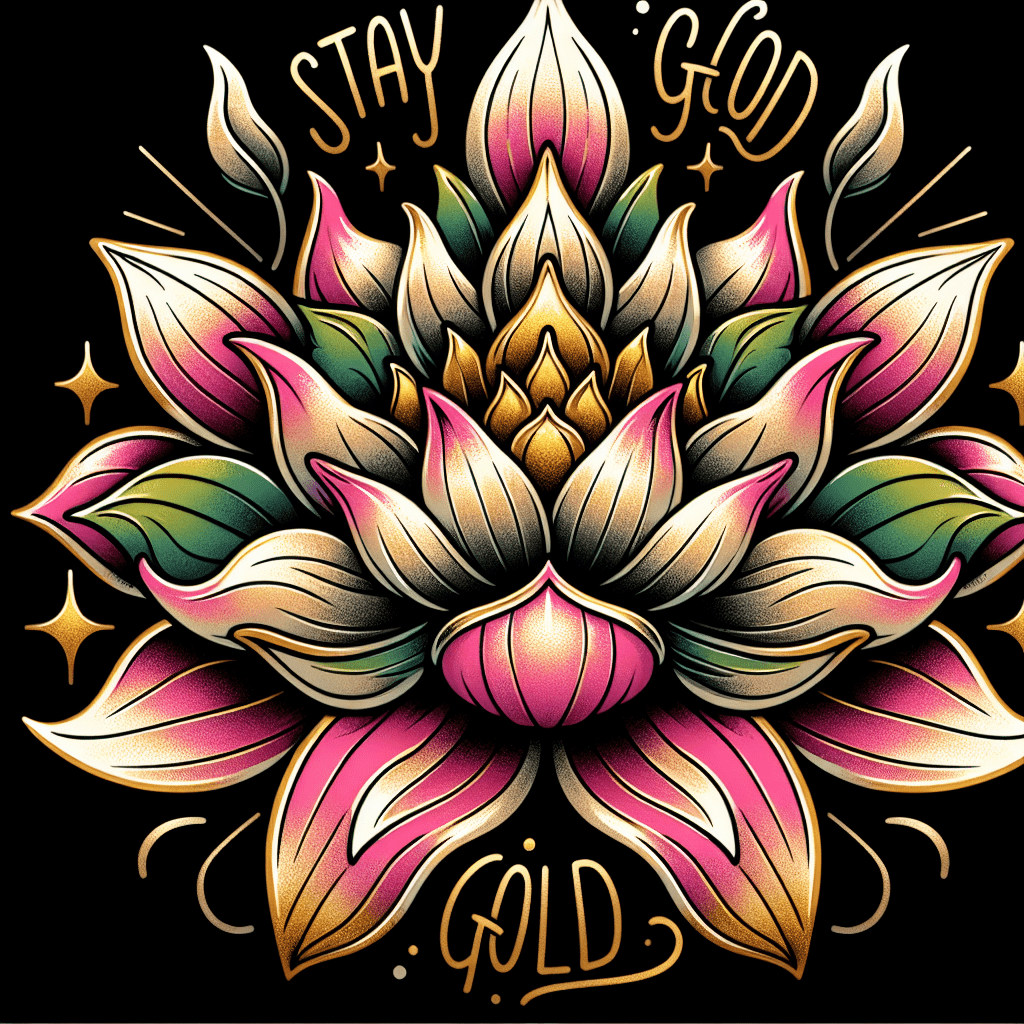 Stay Gold Lotus Tattoo