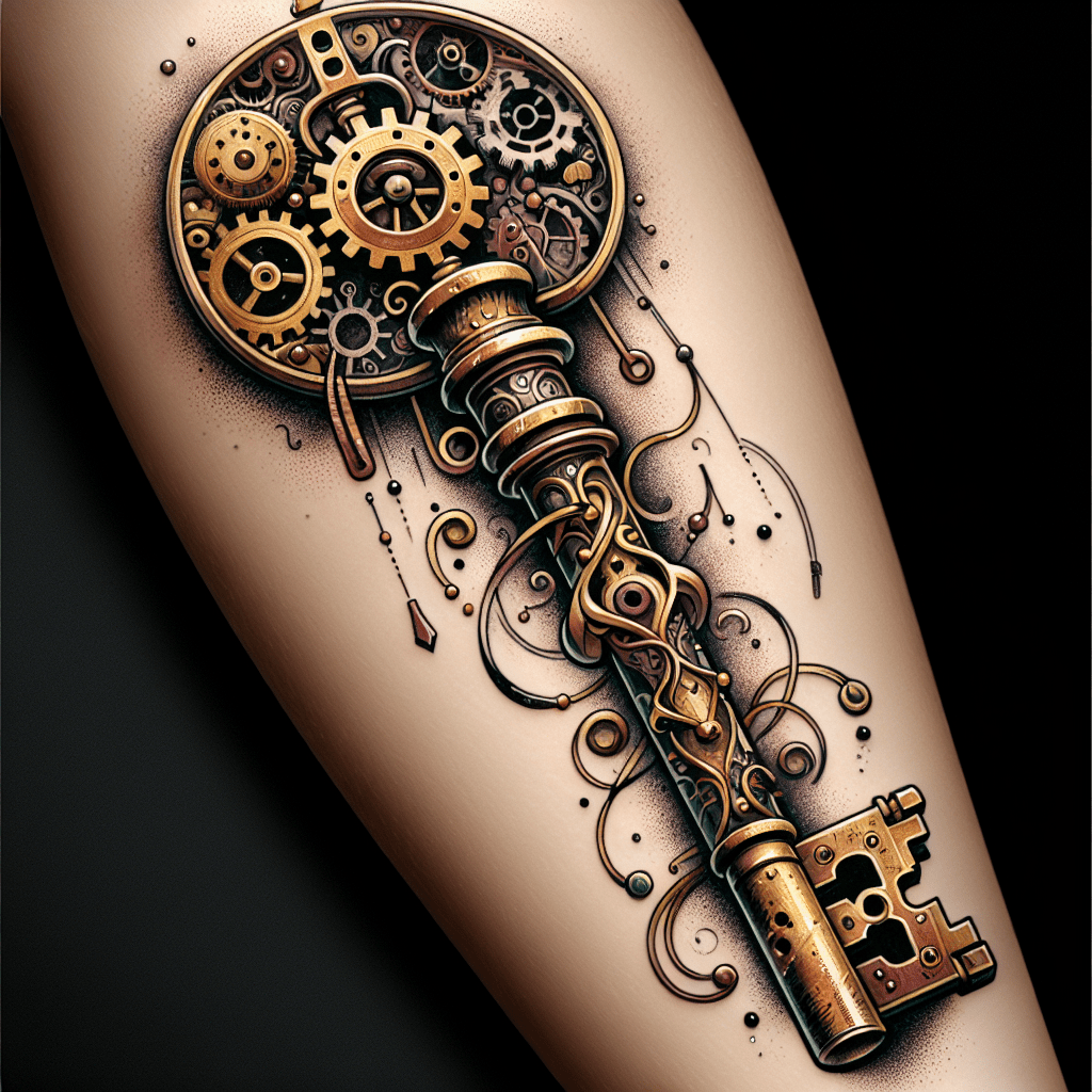 steampunk skeleton key tattoo