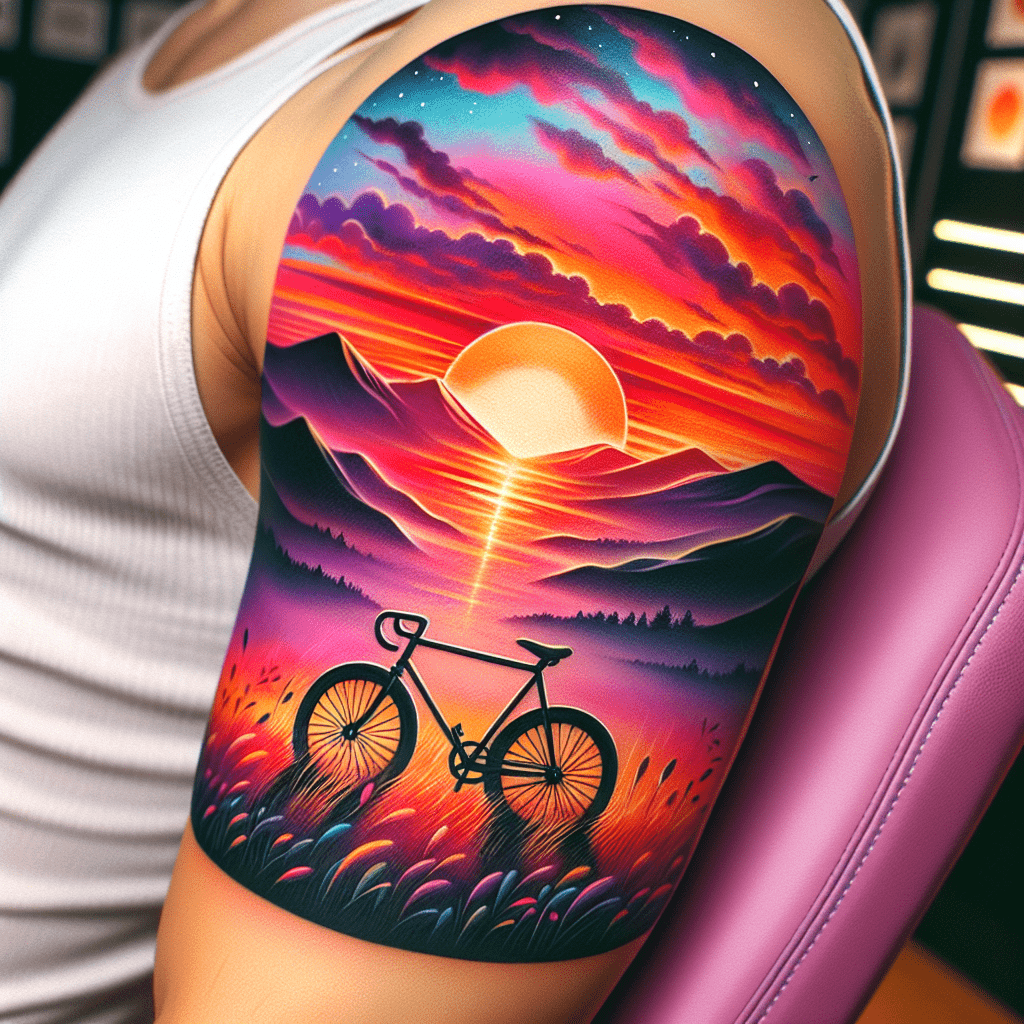 Sunset Bicycle Tattoo