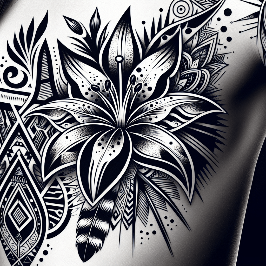 Tribal Tiger Lily Tattoo