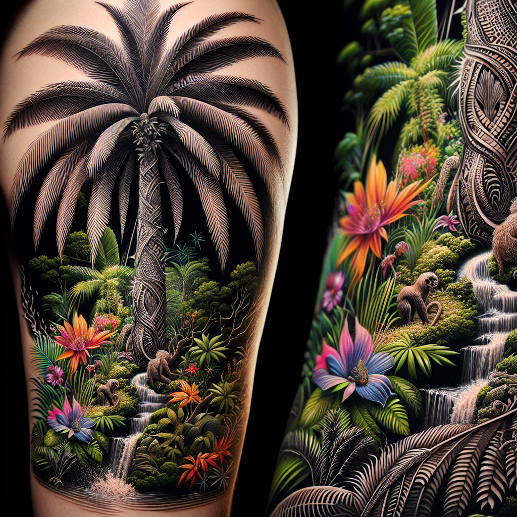 Tropical Paradise Palm Tree Tattoo