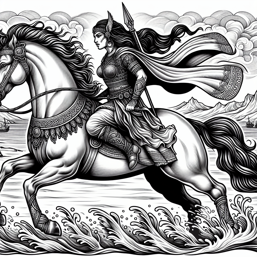 Valkyrie riding a horse tattoo