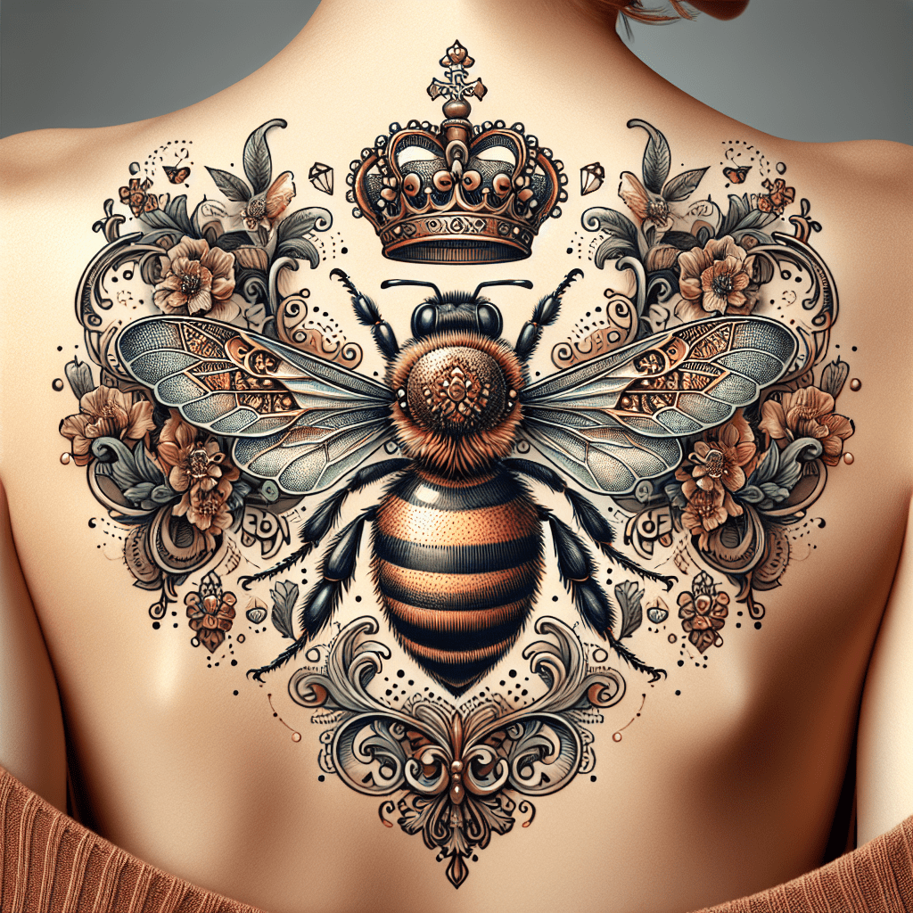 Vintage Bee Queen Tattoo