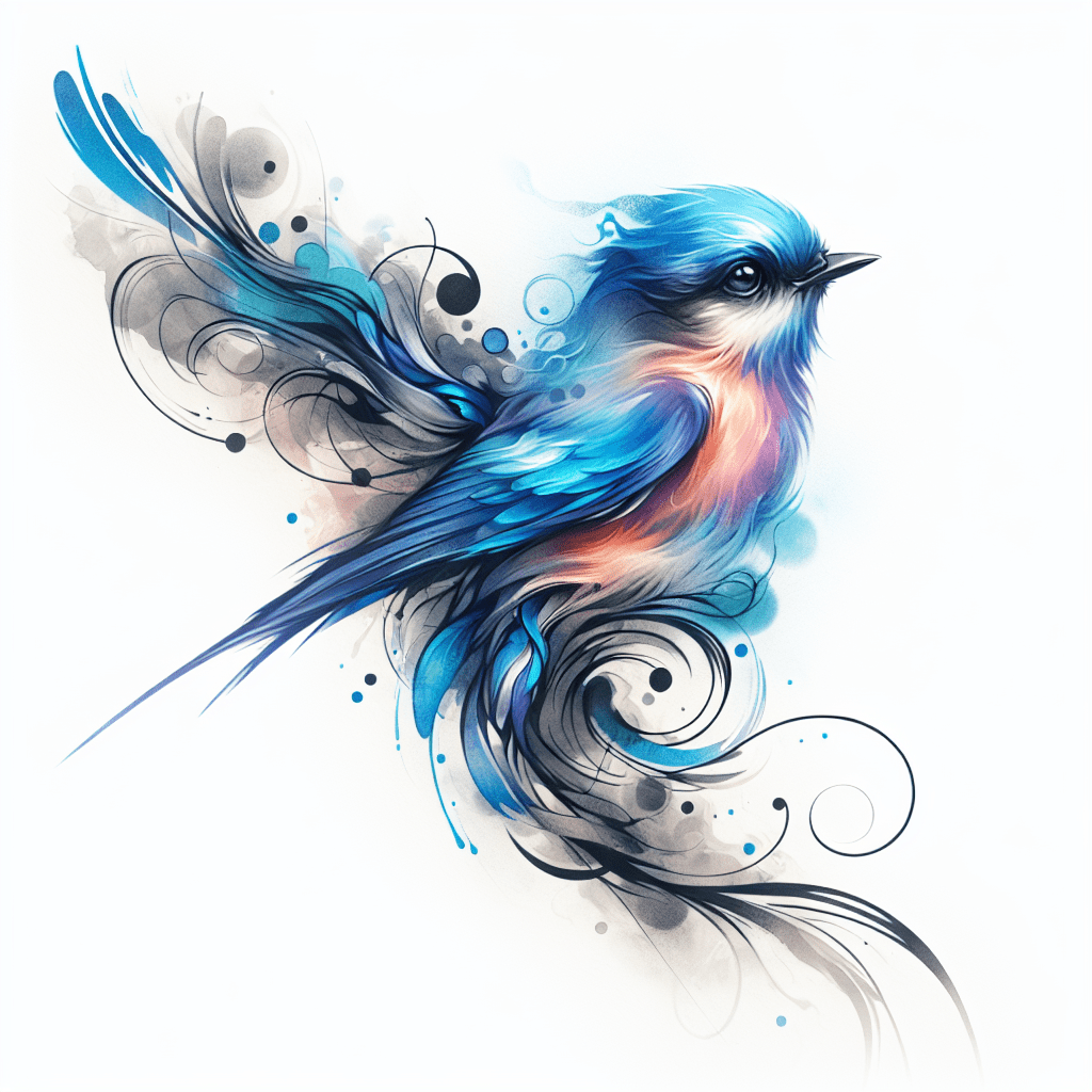 Watercolor Bluebird Tattoo