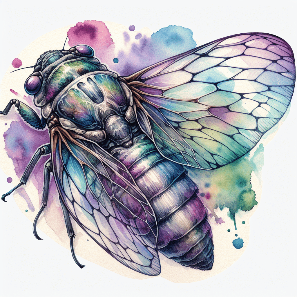Watercolor Cicada Tattoo
