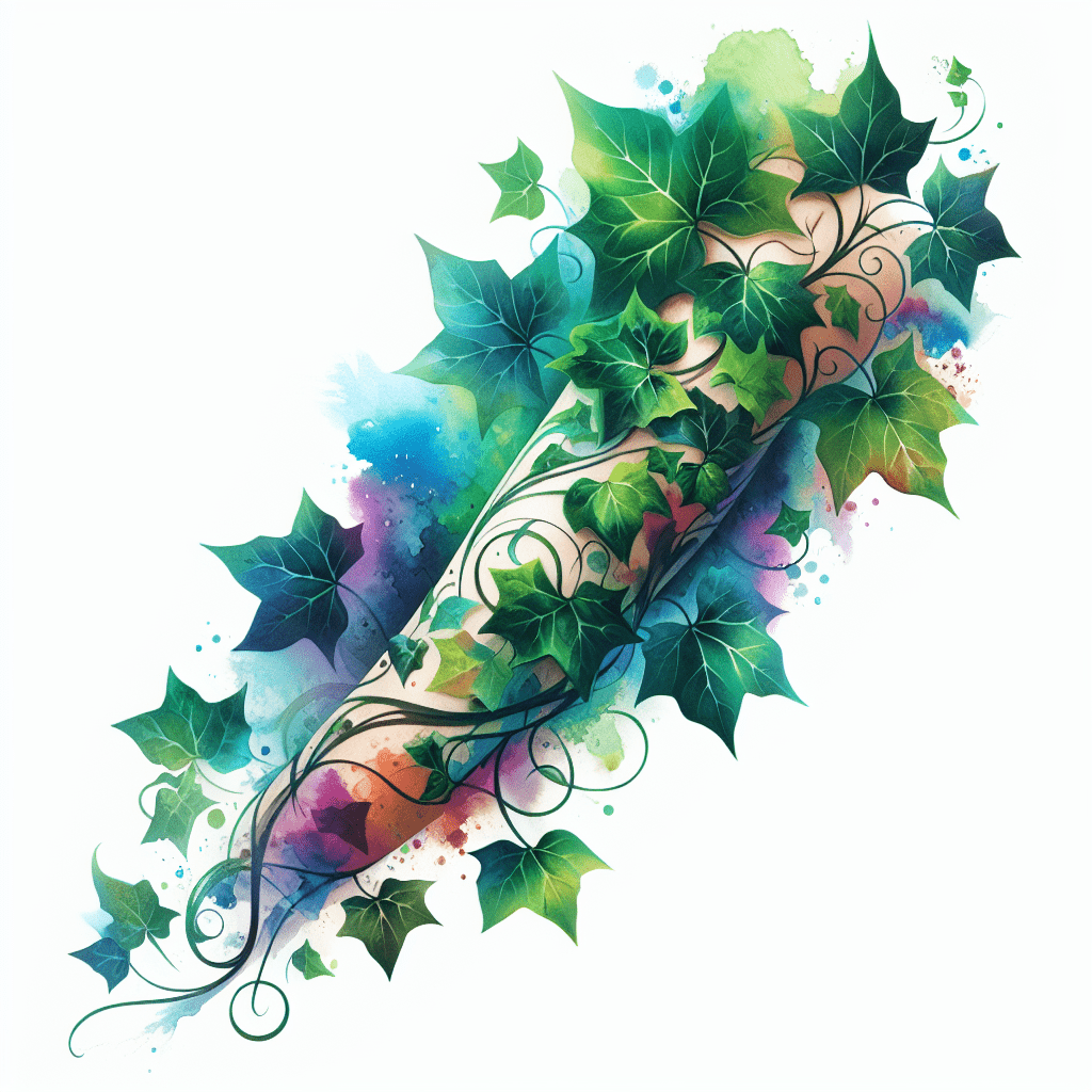 Watercolor Ivy Tattoo