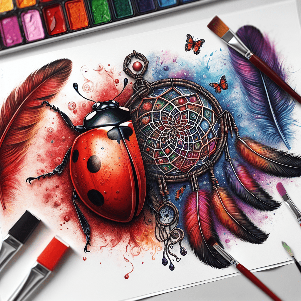 Whimsical Ladybug Tattoo